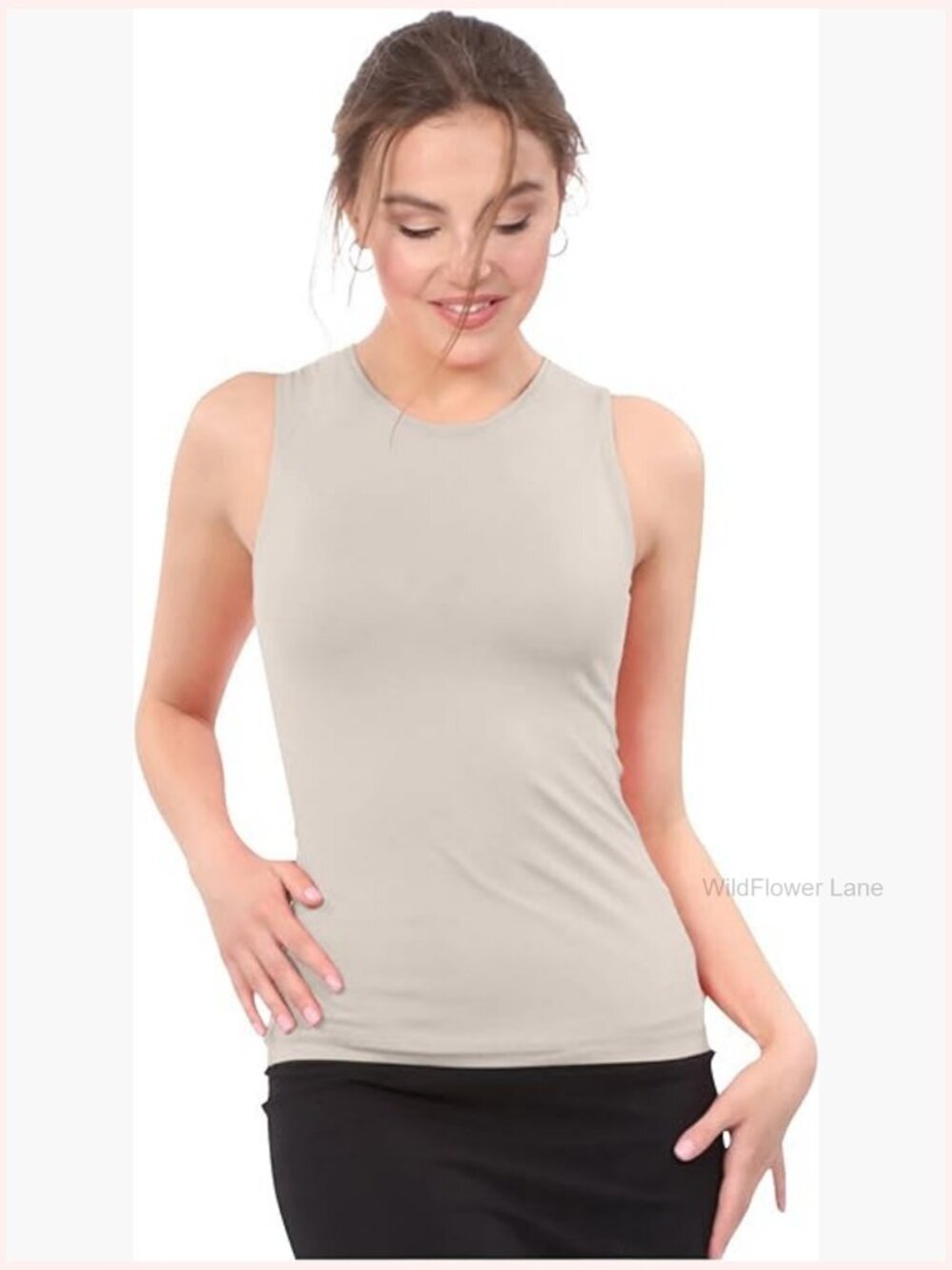 Modest High Neck Tank Top for Women Sleeveless